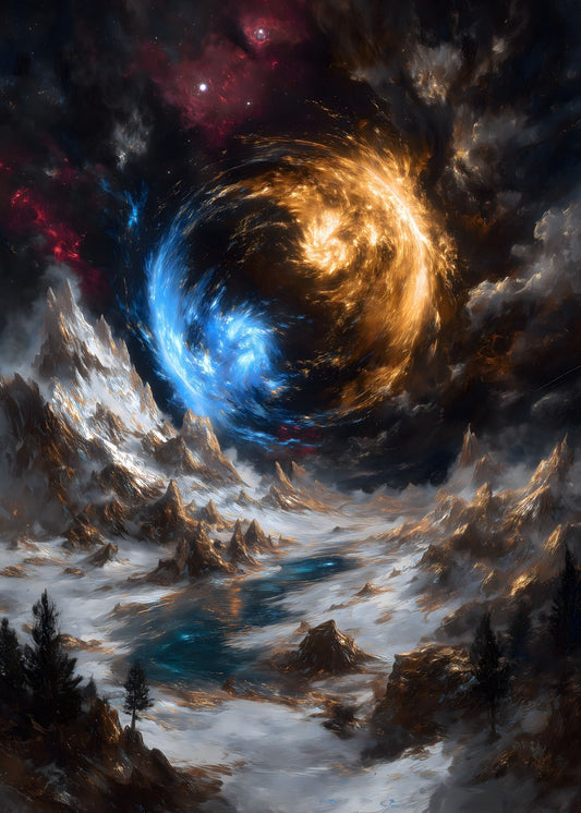 Cosmic Vortex Over Frozen Peak