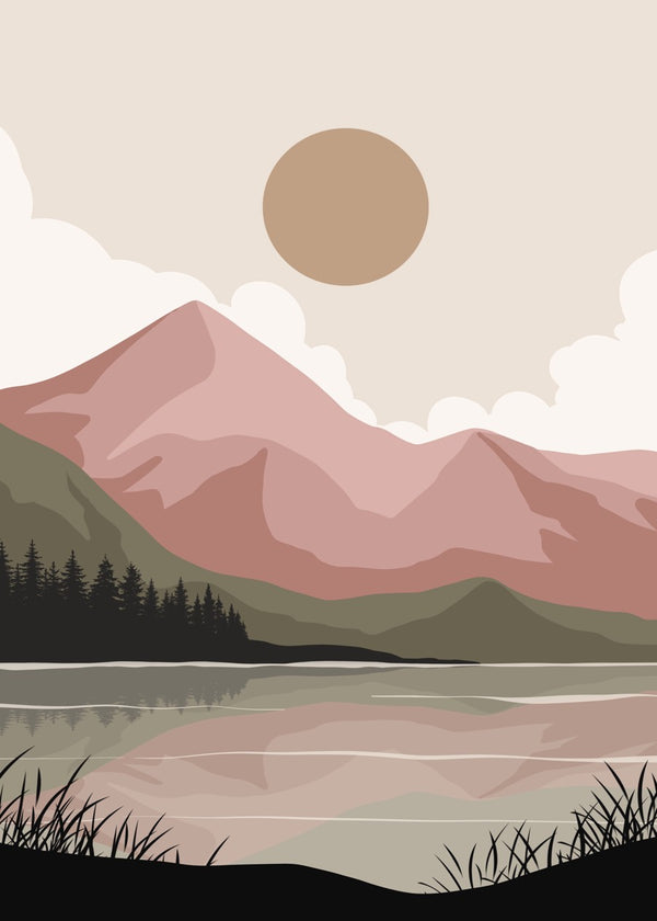 Pink Mountain Reflections