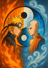 Yin Yang Naruto & Aang Art