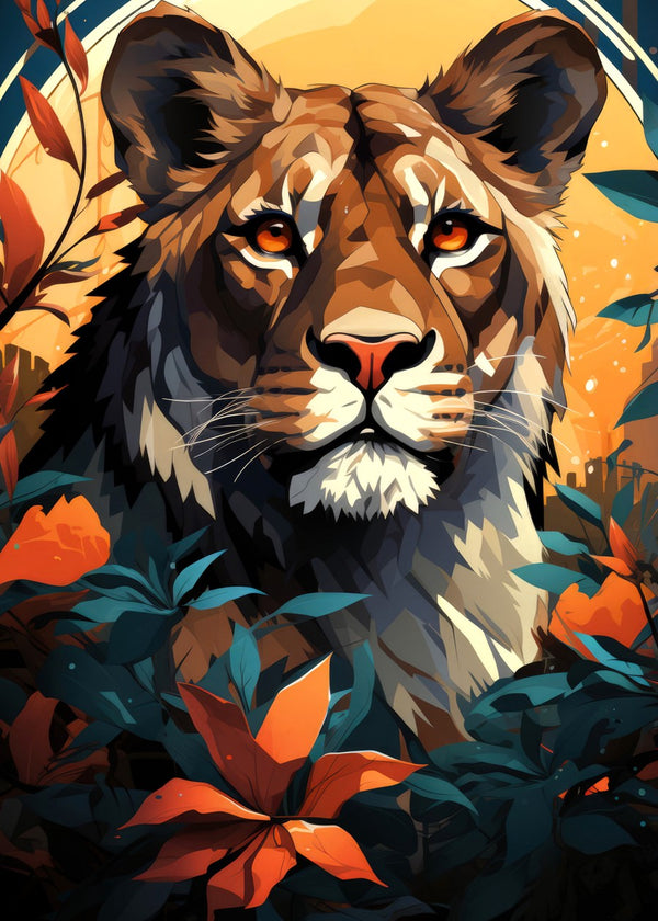 Radiant Lioness With Sunset