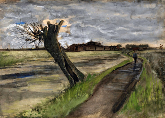 Pollard Willow tress painting