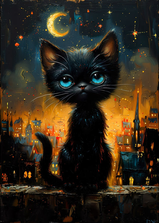 Cute Cat in Cityscape