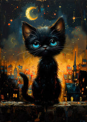 Cute Cat in Cityscape