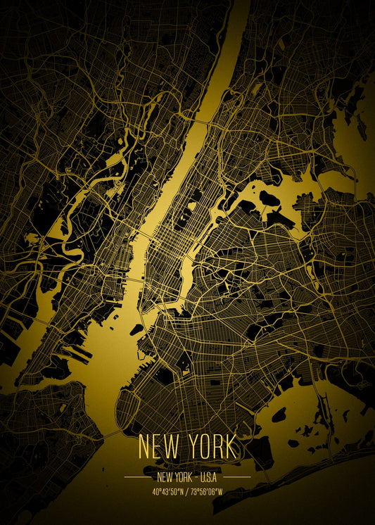 New York lights city map