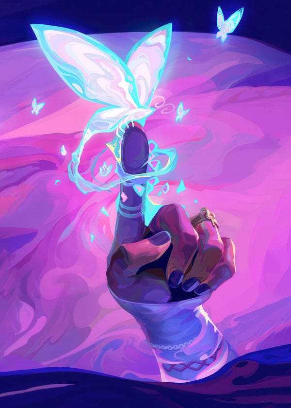 hand and bytterfly