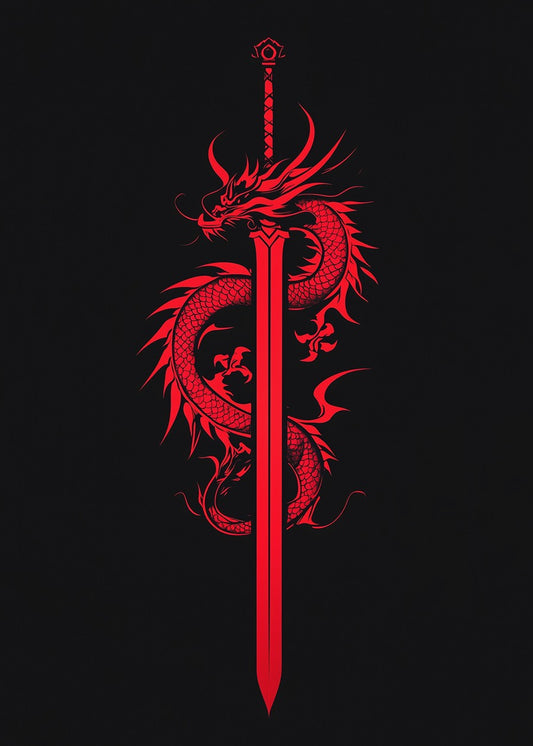 Red Dragon sword art 