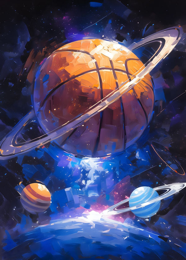 Cosmic Hoops of a basketball planet