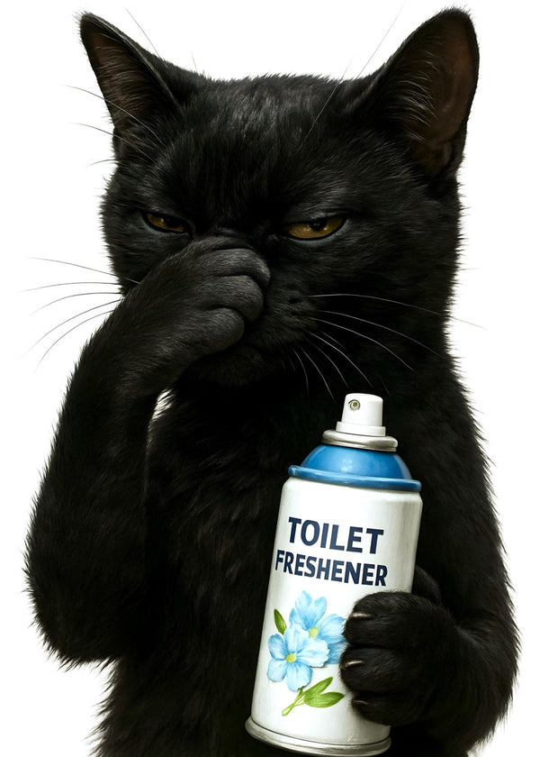 Black Cat Funny Bathroom Art