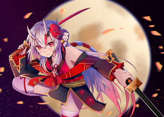 Anime Moon Sword Girl