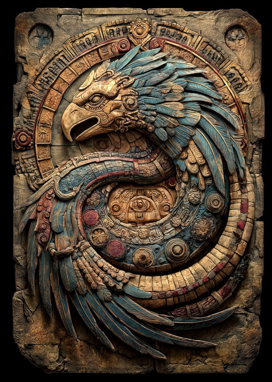 Queztacotl Stone Carving