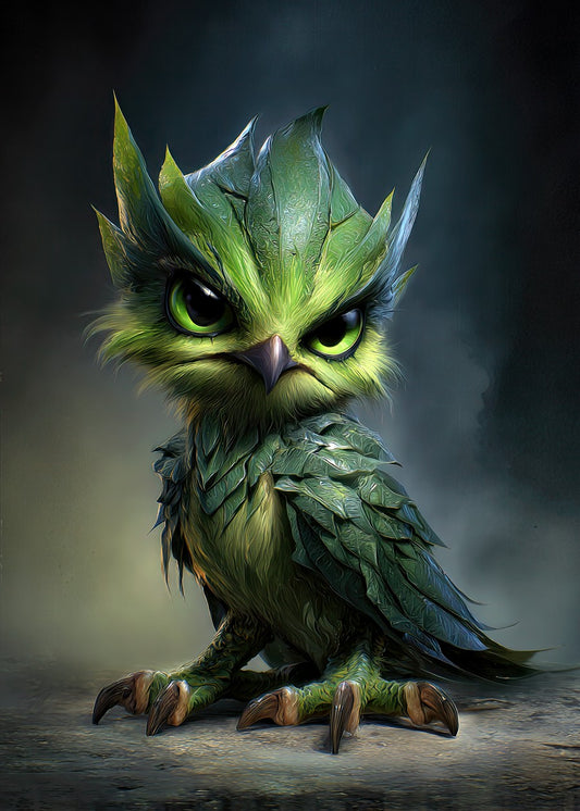 A striking, green-hued creatur