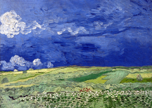 Wheatfield under thunderclouds