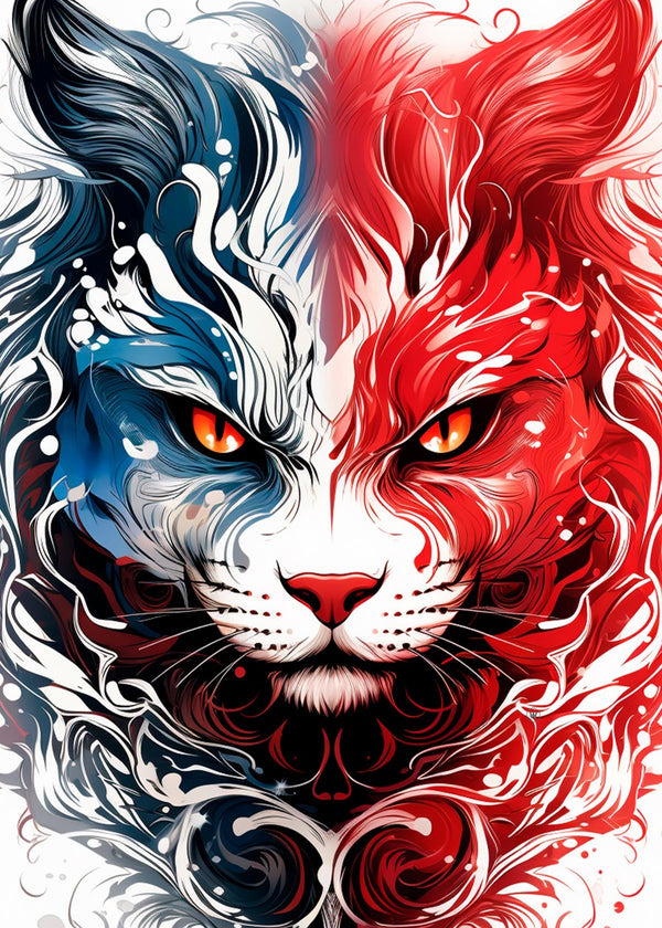 Two-Tone Cat Portrait