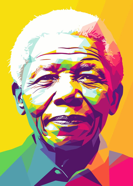 Nelson Mandela Colorful WPAP