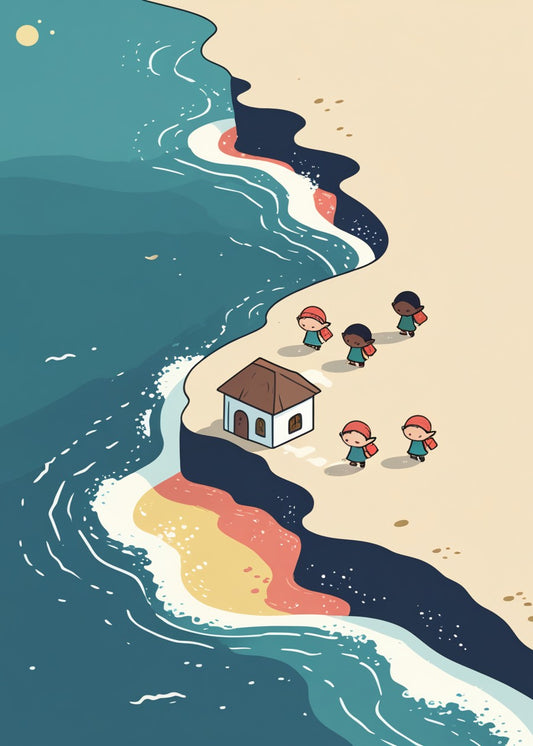 Coastal Village Illustration