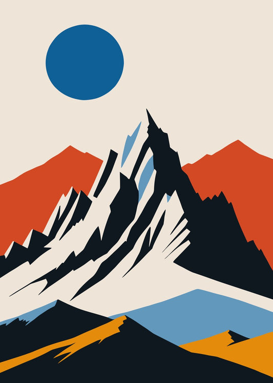 Geometric Mountain and Sun