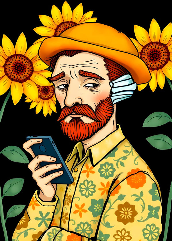 Van Gogh With Mobile Phone