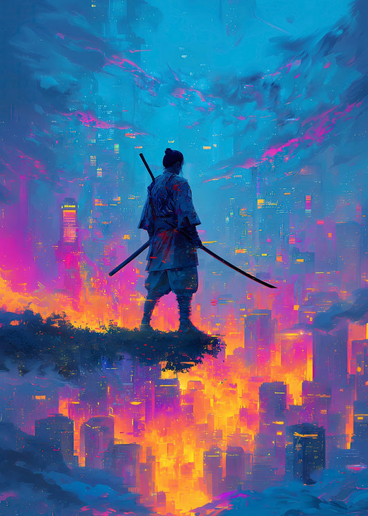 Samurai Japan Katana Cityscape
