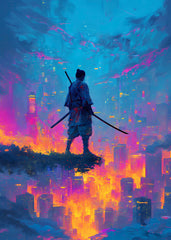 Samurai Japan Katana Cityscape