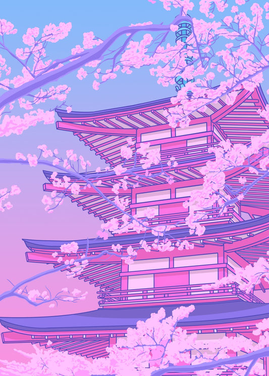 Cherry blossom of Japan castle