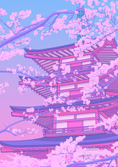 Cherry blossom of Japan castle