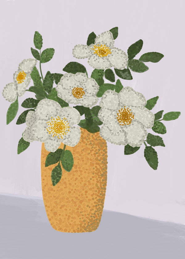 White Blossoms Vase