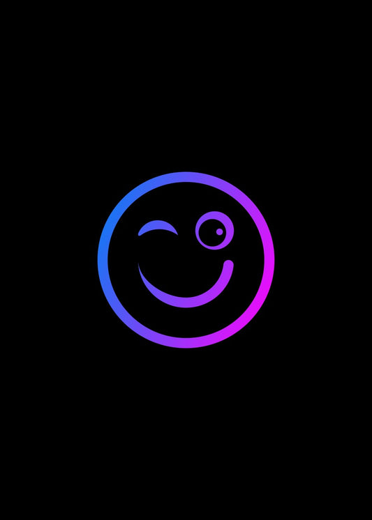 Neon Gradient Winking Smiley