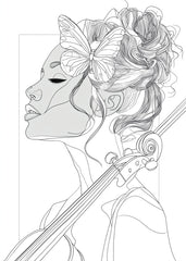 Violinist with a butterfly
