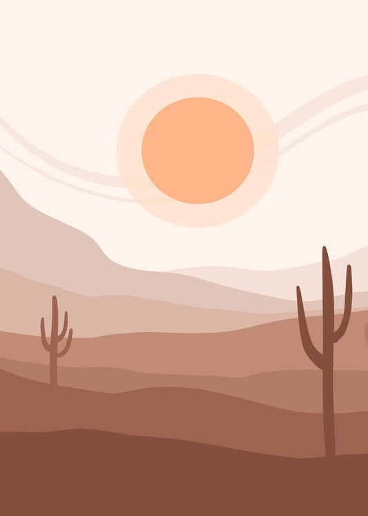 Earth Toned Cactus Sunset