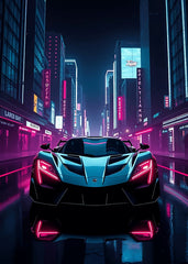 Cyberpunk sports car