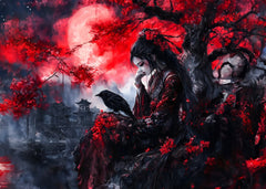 Crimson Thoughts in the Moonli