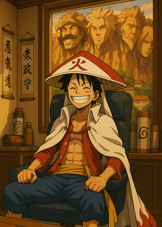 One Piece Luffy Hokage Desk Pose