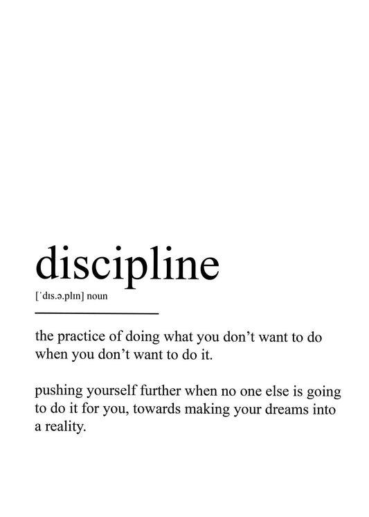 Discipline definition white background