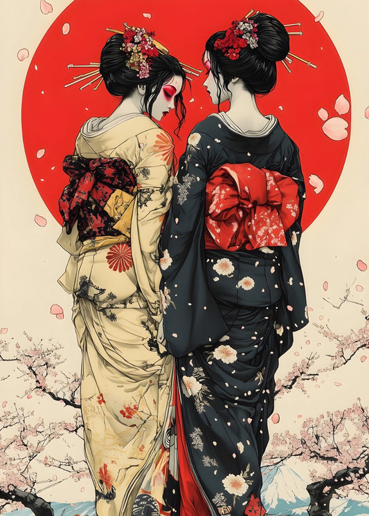 Two Geishas in Kimono