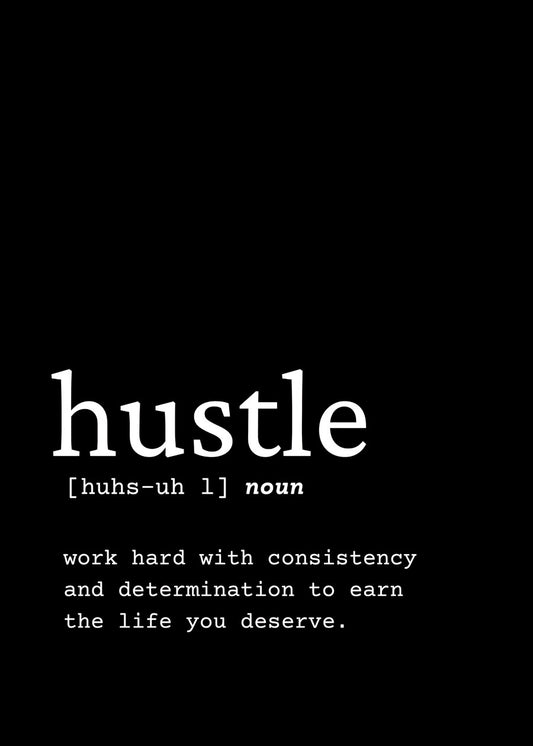 hustle definition black background