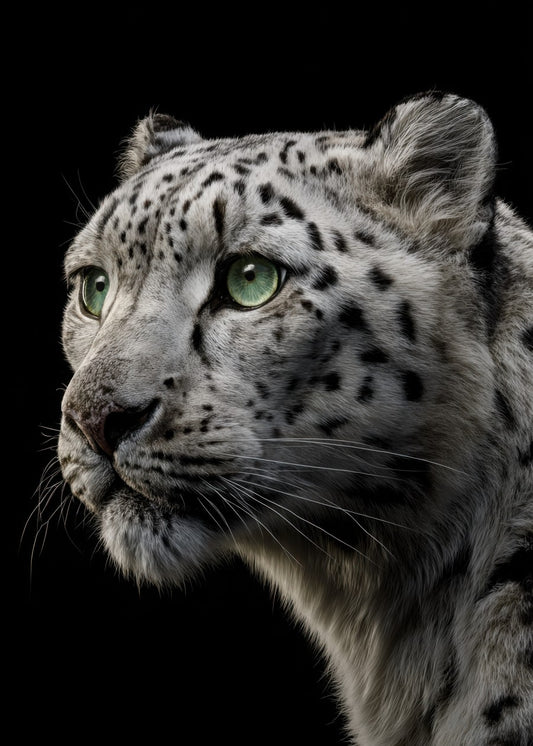 White Leopard with Green Eyes