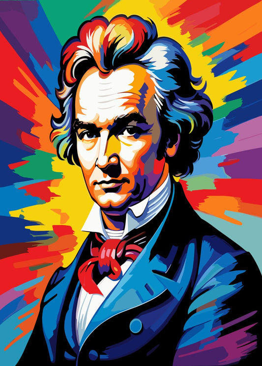 Beethoven Portrait in Vibrant