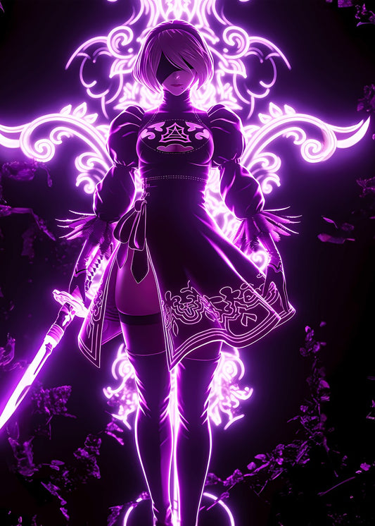 2B neon style, Nier: Automata