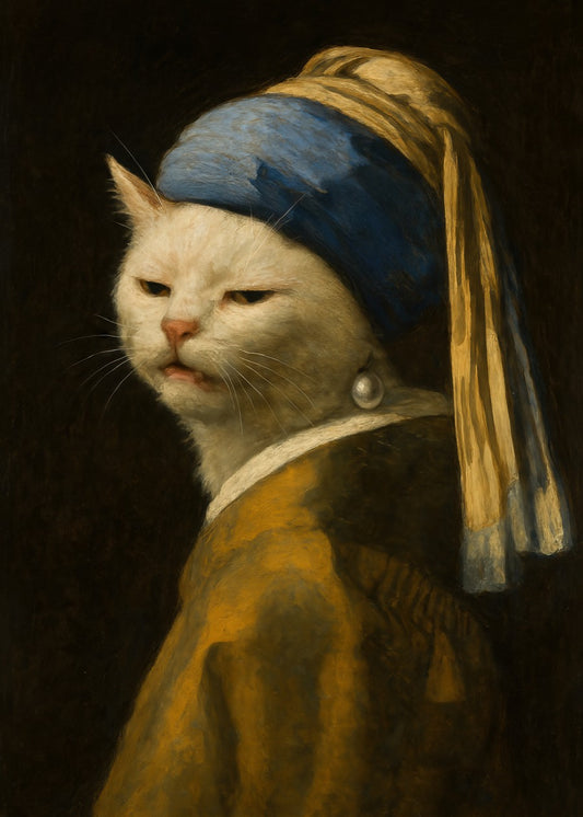 Smudge Cat with Pearl Earring