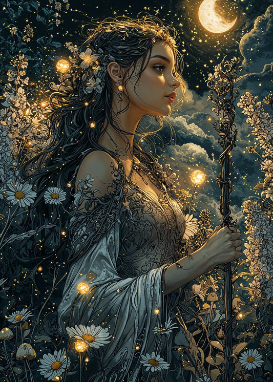Moonlit Sorceress Wildflowers