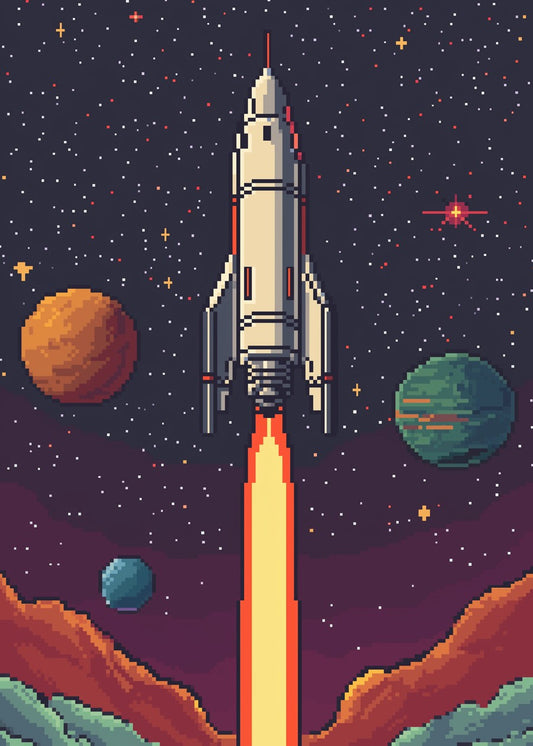 Pixel Rocket Launch