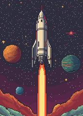 Pixel Rocket Launch