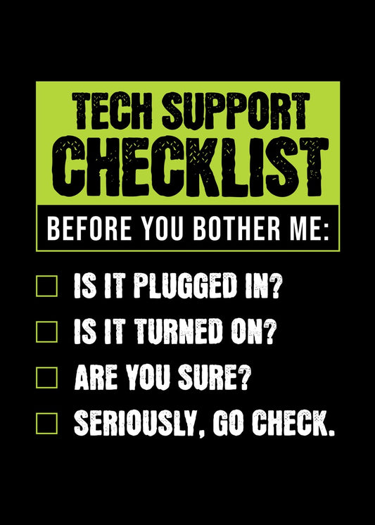 Tech Support Humor Checklist 