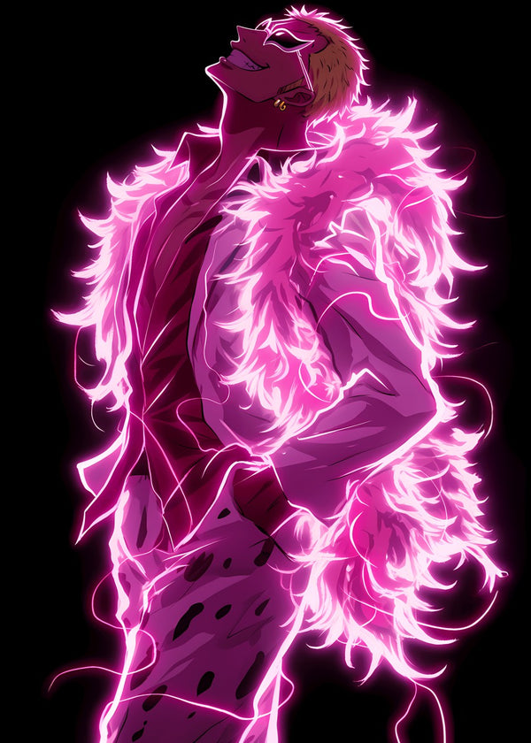 Donquixote Doflamingo Neon Portrait, One Piece