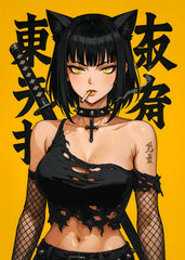 Katana Goth Waifu Girl