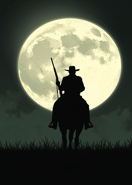 Moonlit Cowboy Silhouette