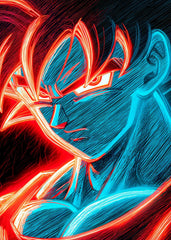 Neon Goku Drawing, Dragon ball