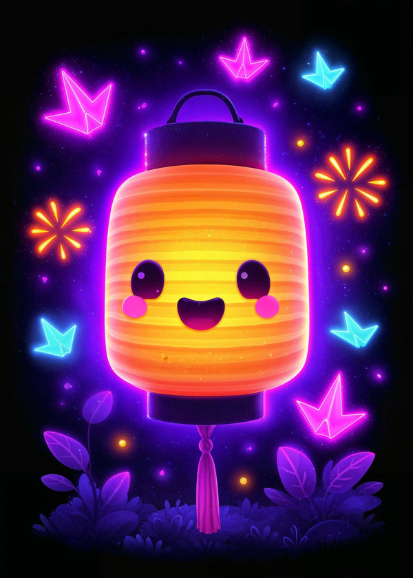 Neon Kawaii Lantern