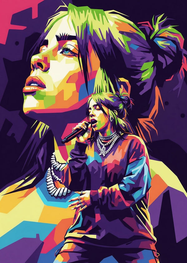 Billie Eilish pop art portrait