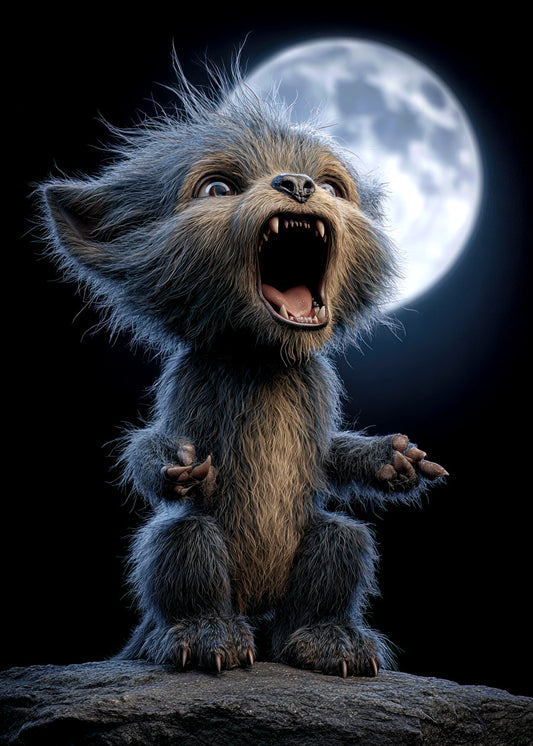 Werewolf Cub Howls At The Moon
